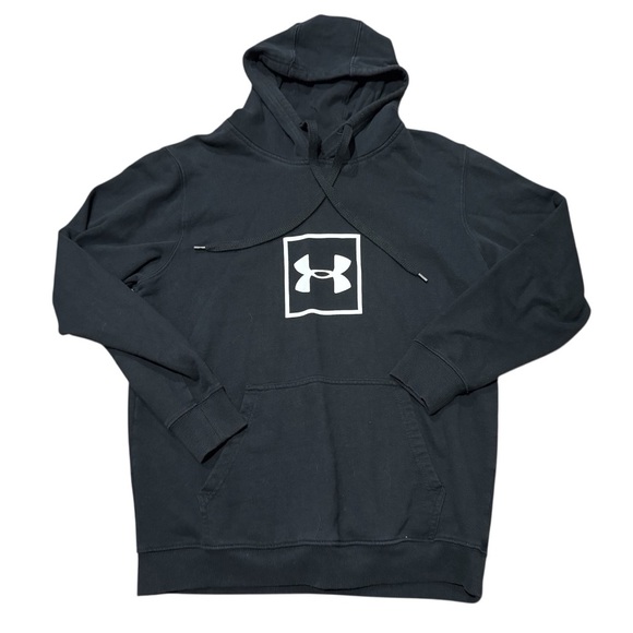 Under Armour Classic Boxed Logo Pullover Hoodie Sweatshirt Black Men’s Medium - Picture 1 of 7